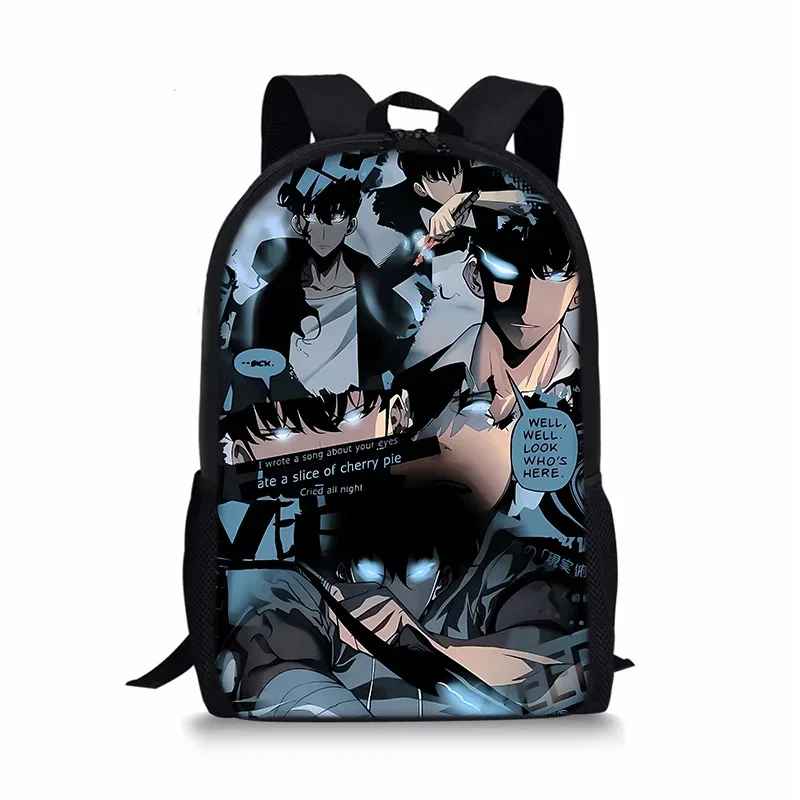 J'ai mis à niveau du sac à dos Solo Leveling seul, sac à dos universel imprimé pour écoliers et enfants