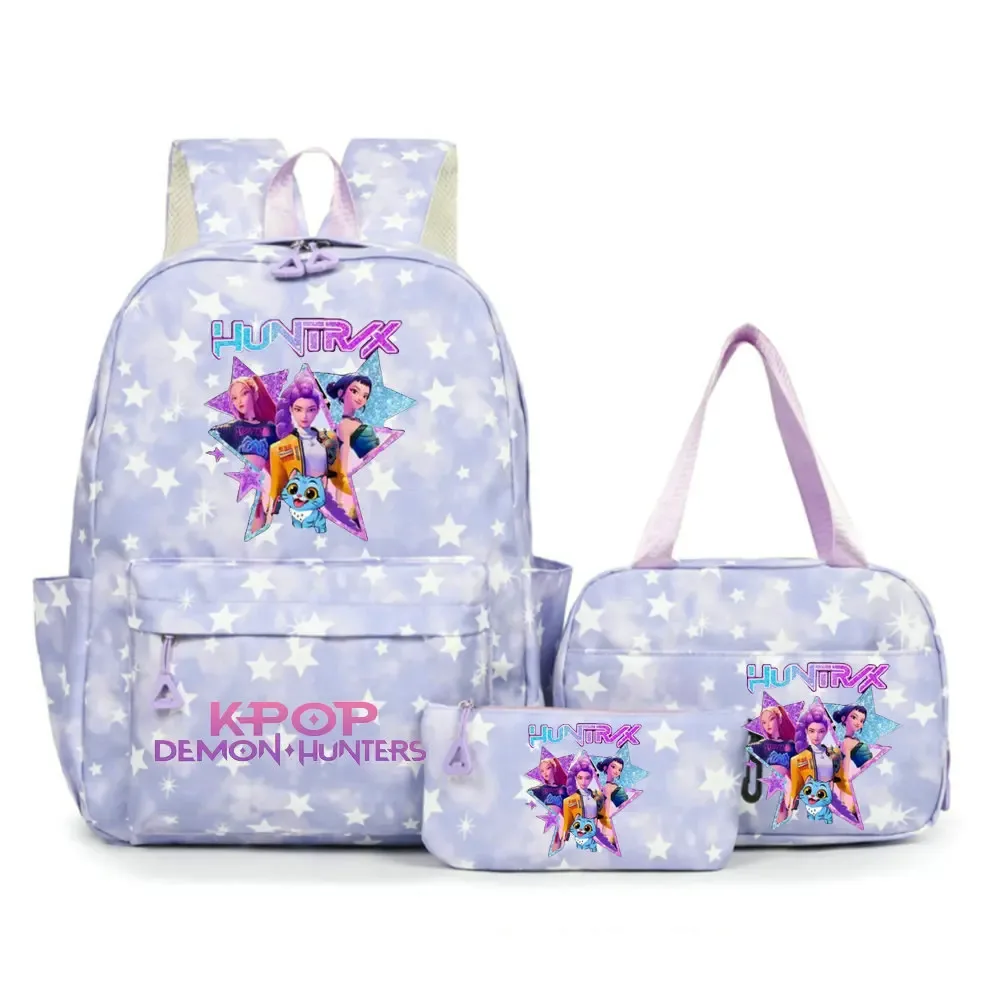 sacs à dos kpop demon hunters pour étudiants, sacs d'école pour adolescents, hommes et femmes, sac fourre-tout, pochette, sacs à dos en nylon pour voyage