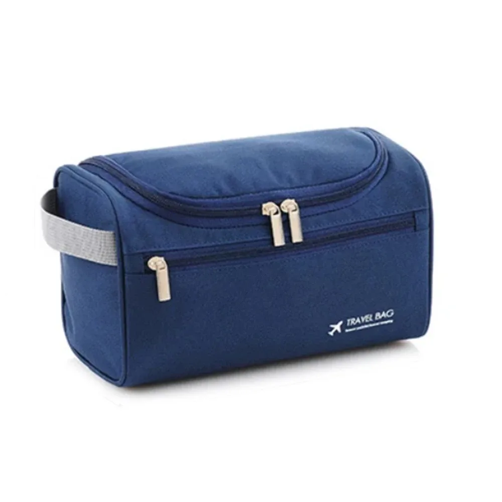 sac de rangement étanche pour cosmétiques pour hommes et femmes, nylon haute capacité, trousse de toilette de voyage, fermeture éclair, poudres lavantes de maquillage, 1pc