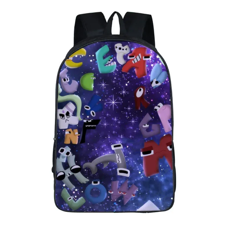 sac à dos alphabet lore avec périphériques de jeu, imprimé légende de lettres, sac à dos pour école primaire et secondaire