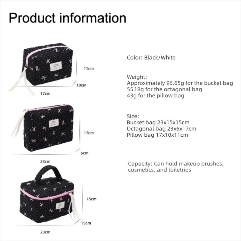 sac matelassé rose tendance avec nœud, grande capacité, pochette de rangement pour maquillage, sac carré imprimé nœud