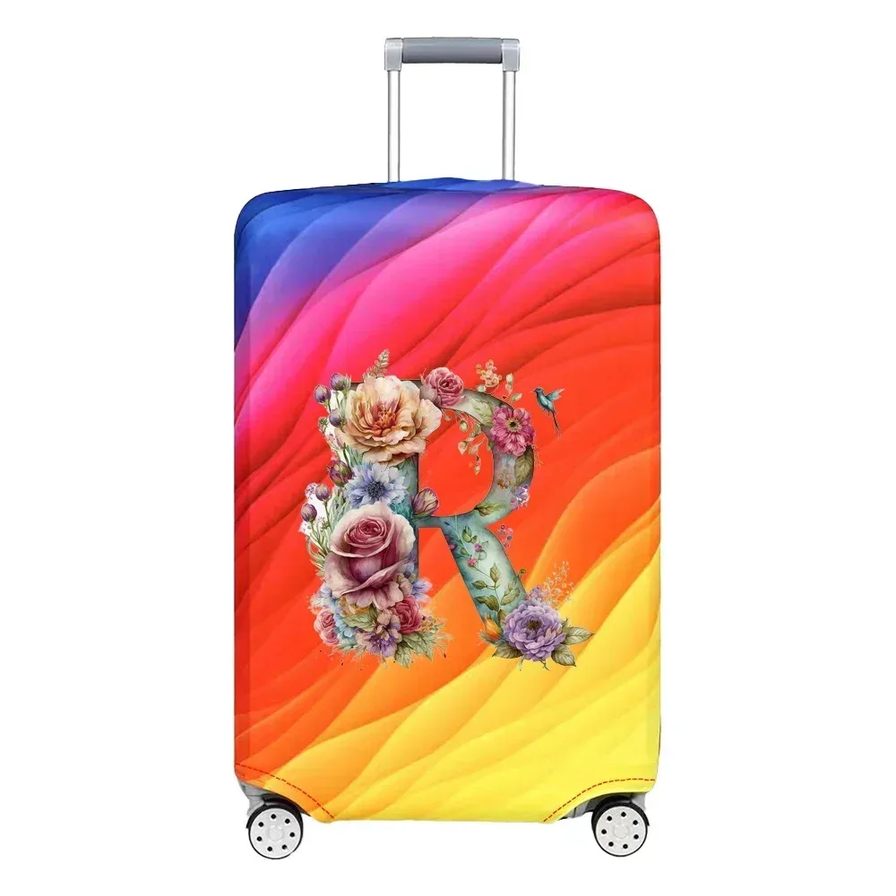 housse de protection extensible pour valise, série florale et lettres, pour valises de 18 à 32 pouces, organisateur de voyage