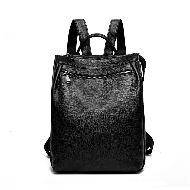 sac à dos de luxe en cuir véritable 100% pour femmes, sac à dos de voyage de grande capacité, nouveau sac à dos pour dames, cartable d'école