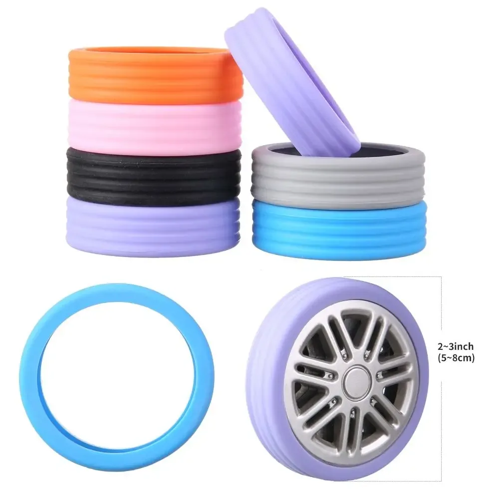 protecteur de roues de bagages en silicone, pièces de valise, essieux, réduit l'usure des roues, chaussures à roulettes pour bagages de voyage, 4/8 pièces/ensemble
