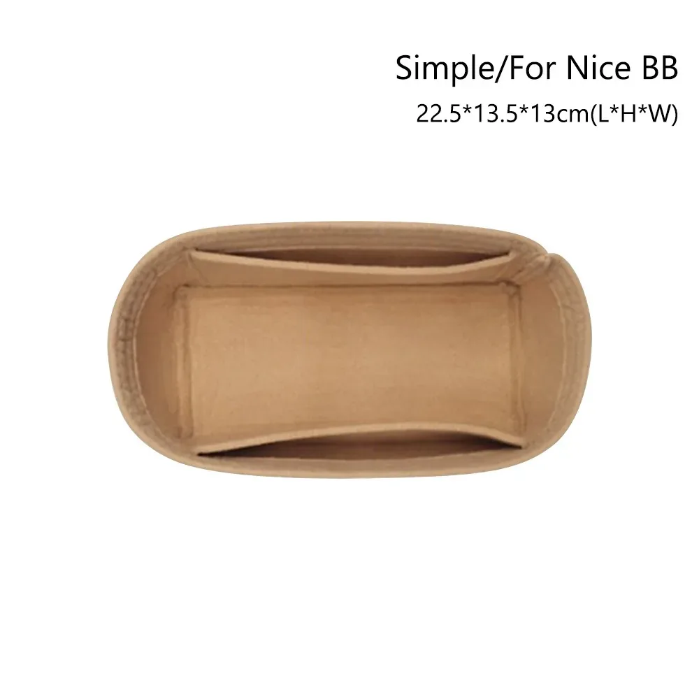 organisateur de sac à main en feutre, insert de rangement portable pour sacs lv nice nano/mini/bb