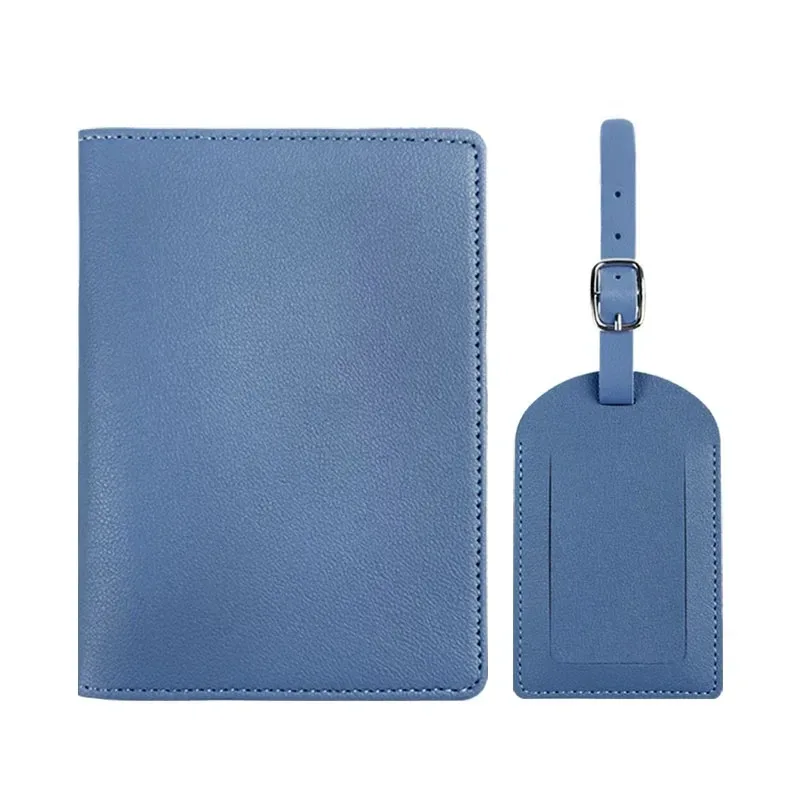 porte-passeport en cuir pu épais multicolore, couverture de passeport avec carte en papier, ensemble d'étiquettes de bagage