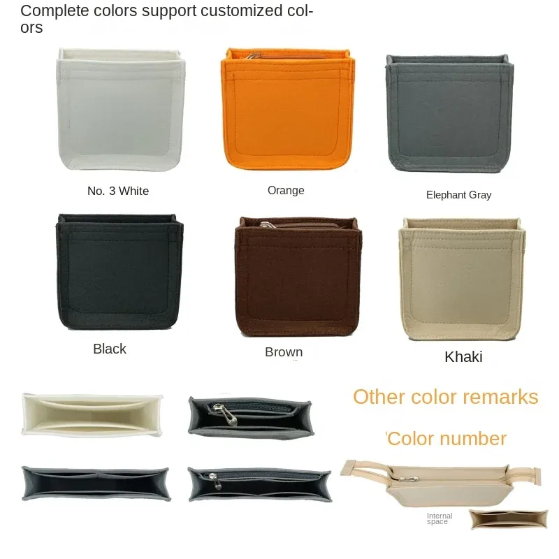 pour h evelyne 16 29 33 sac d'insertion feutre maquillage organisateur sac intérieur sac à main portable base shaper