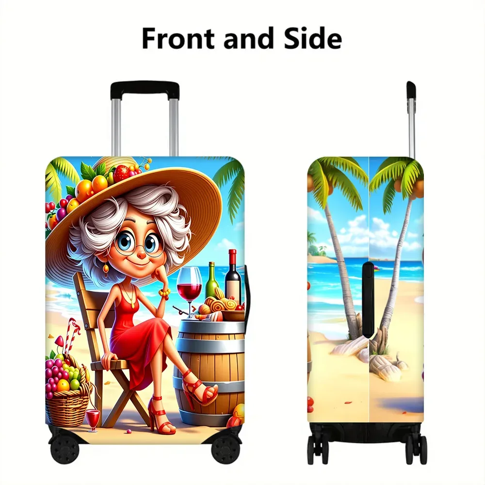 1 housse de bagage à thème tropical pour bagages de 18 à 32 pouces ; accessoires de voyage anti-poussière et élastiques pour protéger efficacement vos bagages