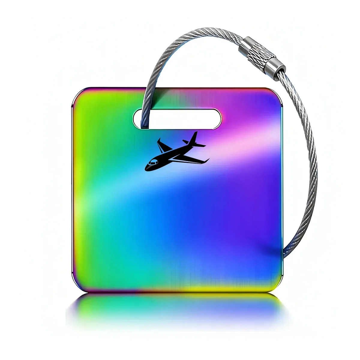 étiquette de bagage avec texte personnalisé, étiquette de valise personnalisée en acier inoxydable, accessoires de voyage anti-perte, étiquettes d'identification de gravure laser