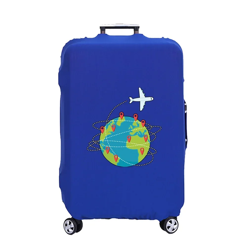 housse de protection pour bagages, protection de valise, avion, impression terre, housse anti-poussière élastique plus épaisse pour boîtier de chariot de 18 à 32 pouces, accessoires de voyage