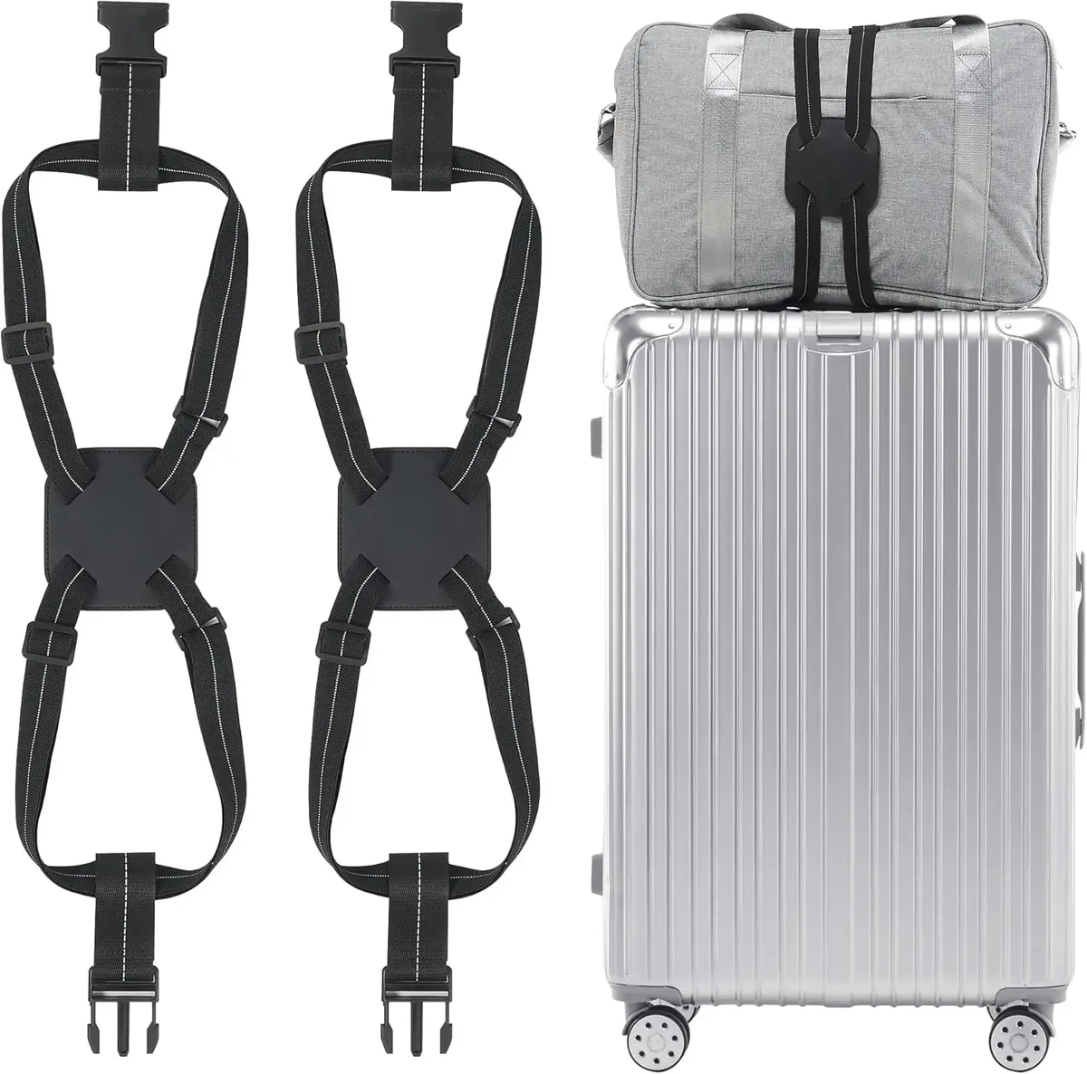 sangles à bagages pour valises, sangles élastiques pour fixer les sacs, essentiels de voyage pour valises, ajouter un sac