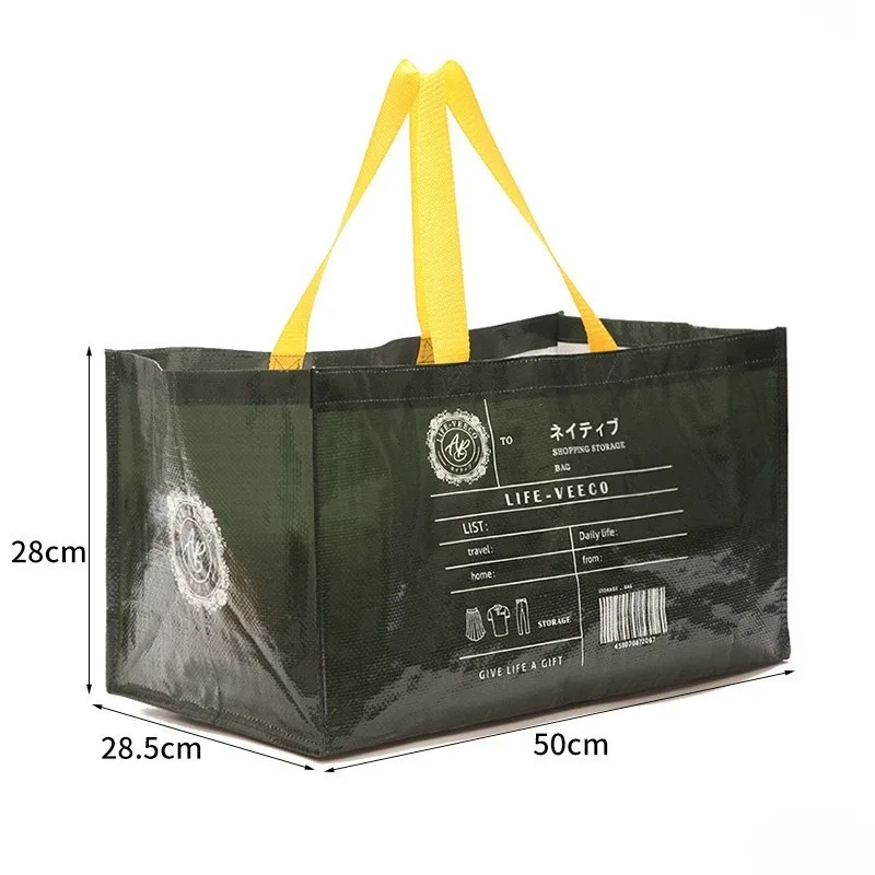 grand sac de courses étanche réutilisable, fourre-tout tissé, sac à bandoulière pliable pour épicerie, rangement de vêtements de plage, sac à main portable