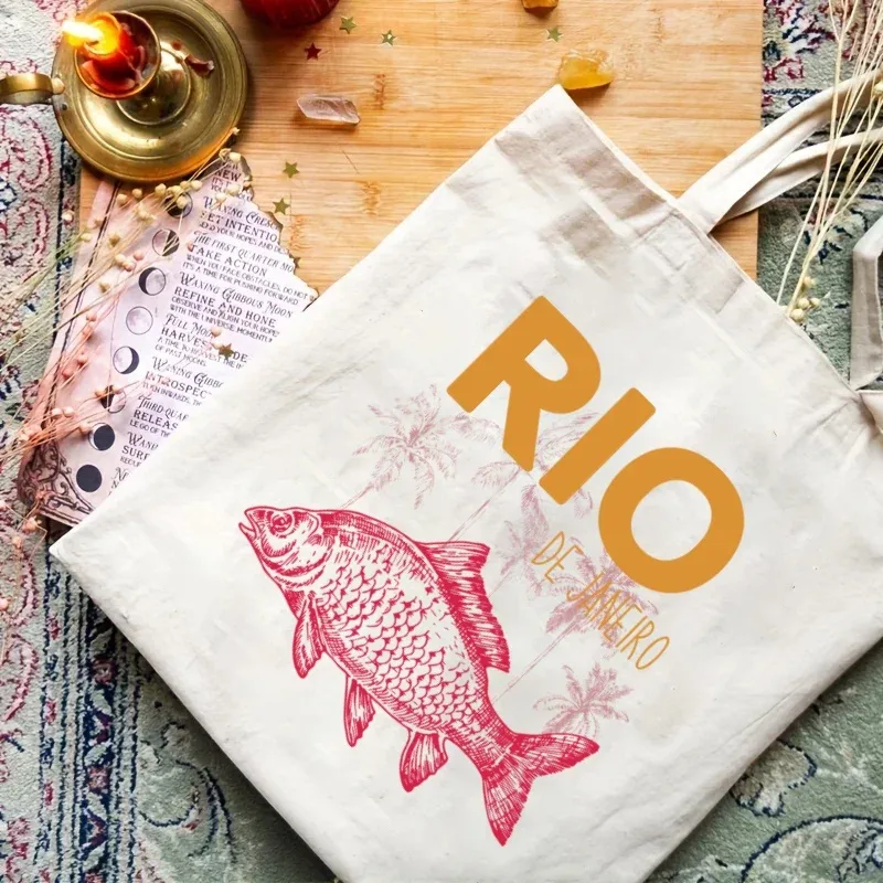 sac fourre-tout en toile chic vintage, 1 pièce, tissu léger et durable pour le travail, l'école, le shopping, sac de transport quotidien, cadeaux