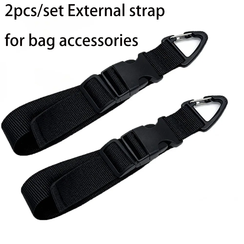 2 crochets noirs pour sacs, accessoires de fixation extérieure pour sacs à dos de randonnée et bagages, sangles de suspension rapide