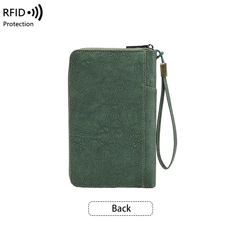 porte-passeport anti-rfid multifonctionnel, organiseur de documents de voyage, sac de rangement pour billets, portefeuille pour plusieurs passeports