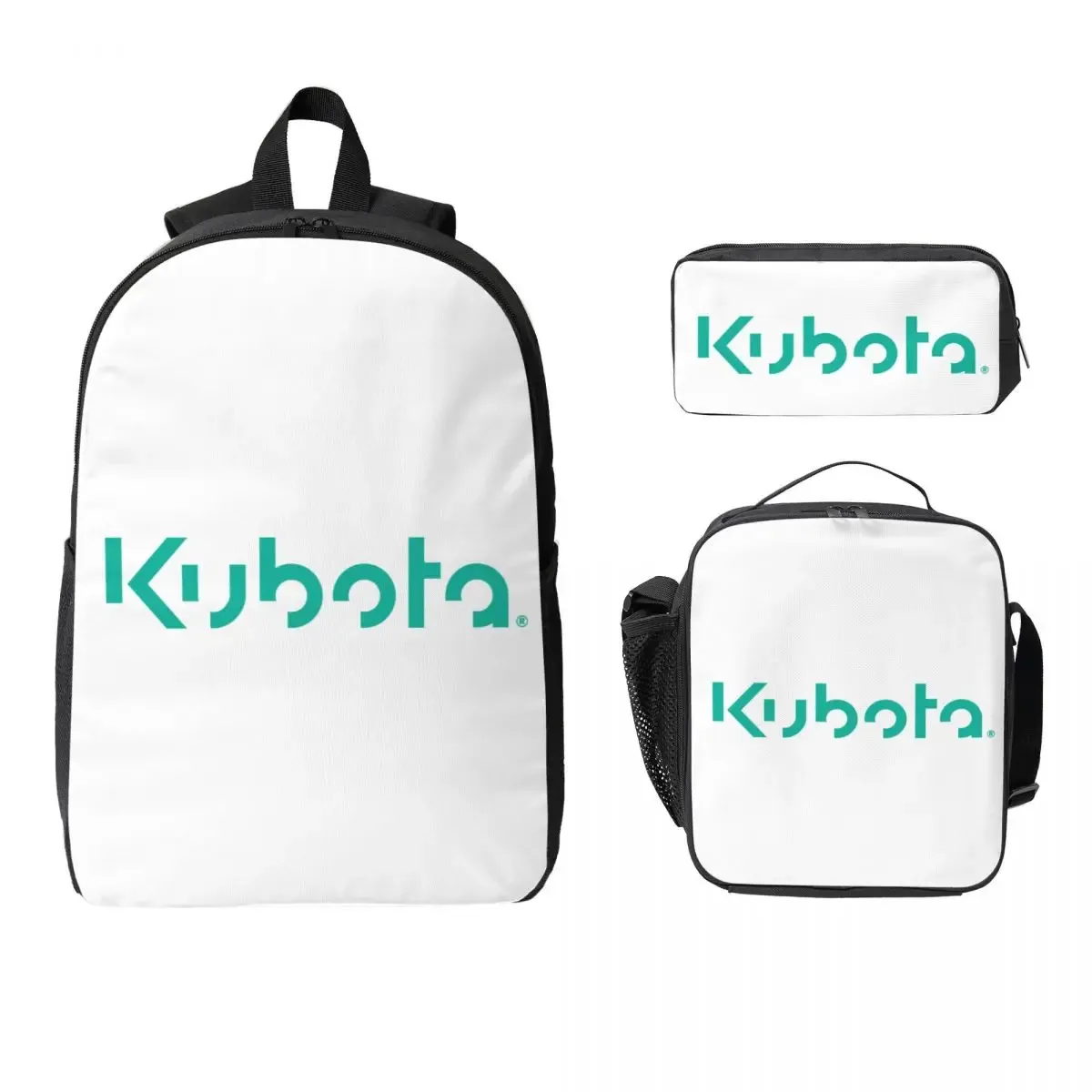 kubota tracteur sac à dos étudiant garçons filles bookbag sac d'école ordinateur sacs à bandoulière 3ps sac à déjeuner isolé trousse à crayons