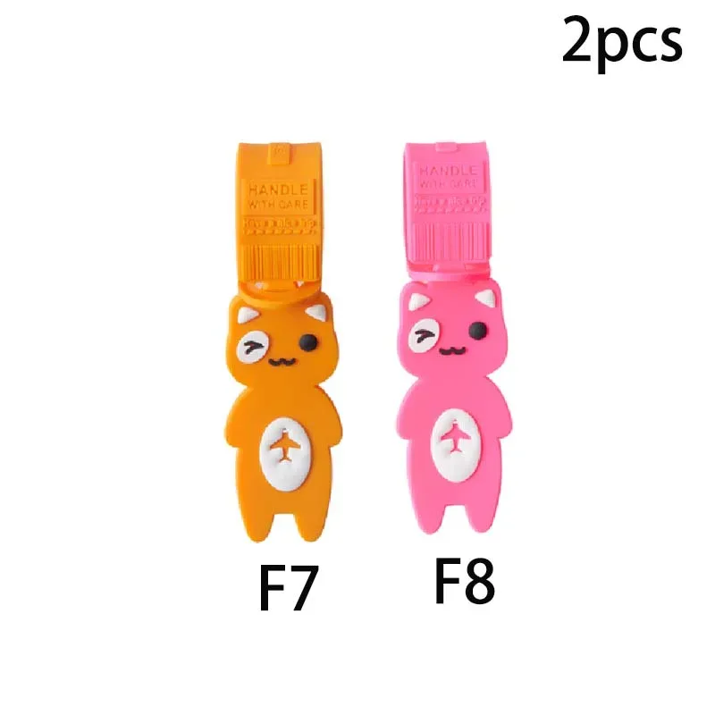 2 pièces, étiquette de bagage en forme de chat mignon, étiquette de voyage pliable créative, adaptée aux accessoires de voyage dans les sacs à main et les valises.