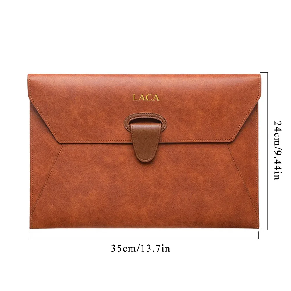 nom personnalisé : sac de classement a4, en cuir, sac de rangement épais et imperméable, sac de bureau, sac à factures