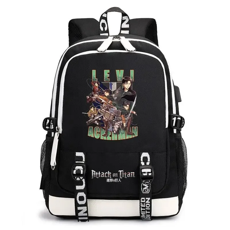 sac à dos anime attack on titan, cartable d'étudiant de grande capacité, léger et durable, peut accueillir un ordinateur de 16 pouces