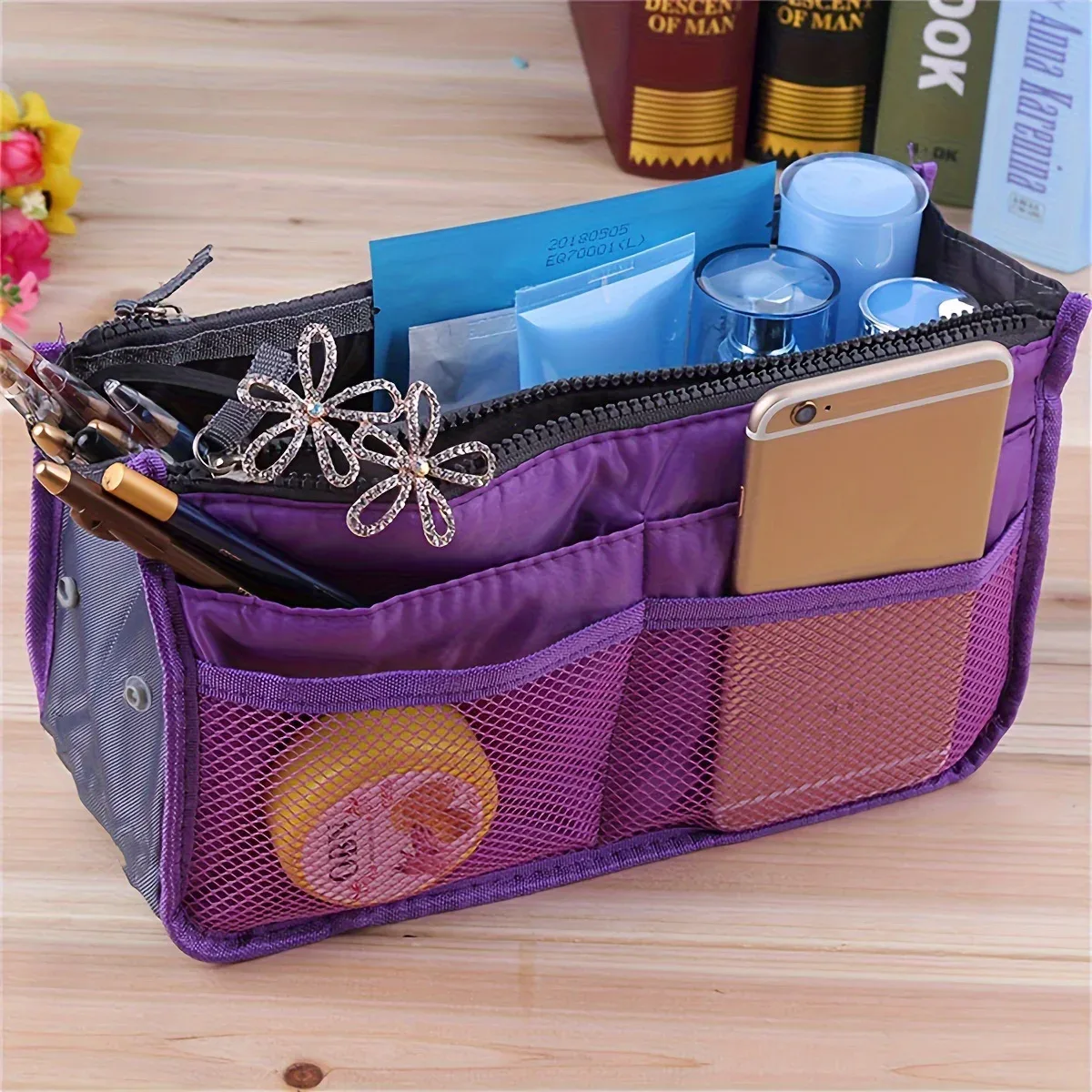 organisateur de sac à main en nylon pour femme, grand insert de rangement pour sac de voyage, trousse de maquillage, sac fourre-tout pas cher pour femme