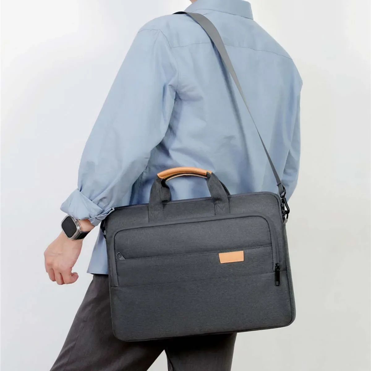 sac pour ordinateur portable de grande capacité pour hommes, sac à bandoulière épais et résistant aux chocs avec airbag, sac pour ordinateur portable de 14 à 17 pouces, sac de voyage et de réunion d'affaires