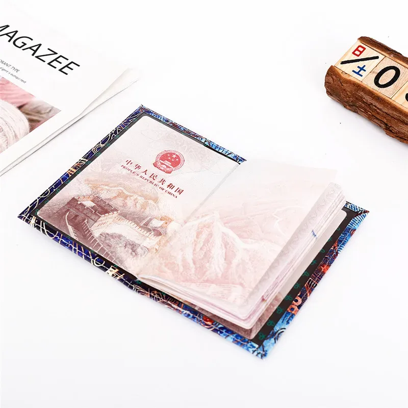 portefeuille de voyage en cuir pu pour hommes et femmes, couverture de passeport, étui de haute qualité, porte-passeport paysage, ciel étoilé, mode