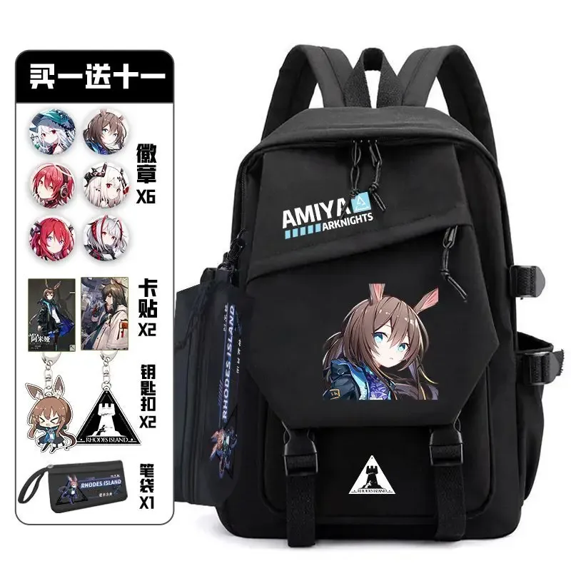 arknight – sac à dos avec douleur, ensemble de badges, sac d'anime, cartable pour adolescents, sac de voyage pour livre d'étudiants, fille et garçon, cosplay