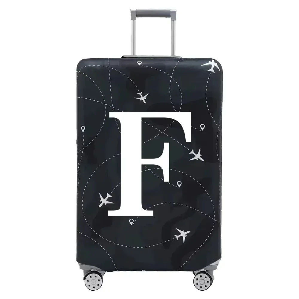 housse de protection pour bagages en tissu extensible, housse anti-poussière, anti-rayures, adaptée aux valises de 18 à 32 pouces, accessoires de voyage avec lettres blanches
