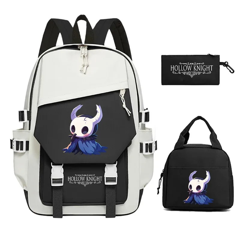 ensemble de 3 sacs à dos pour enfants, sacs d'école imprimés hollow knight, sacs à dos de grande capacité pour adolescents garçons, sac à dos décontracté pour ordinateur portable