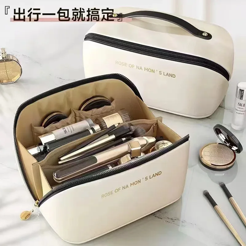 trousse de maquillage cloud pillow, grande capacité, boîte à maquillage portable, sac de toilette de voyage, trousse de maquillage nomade