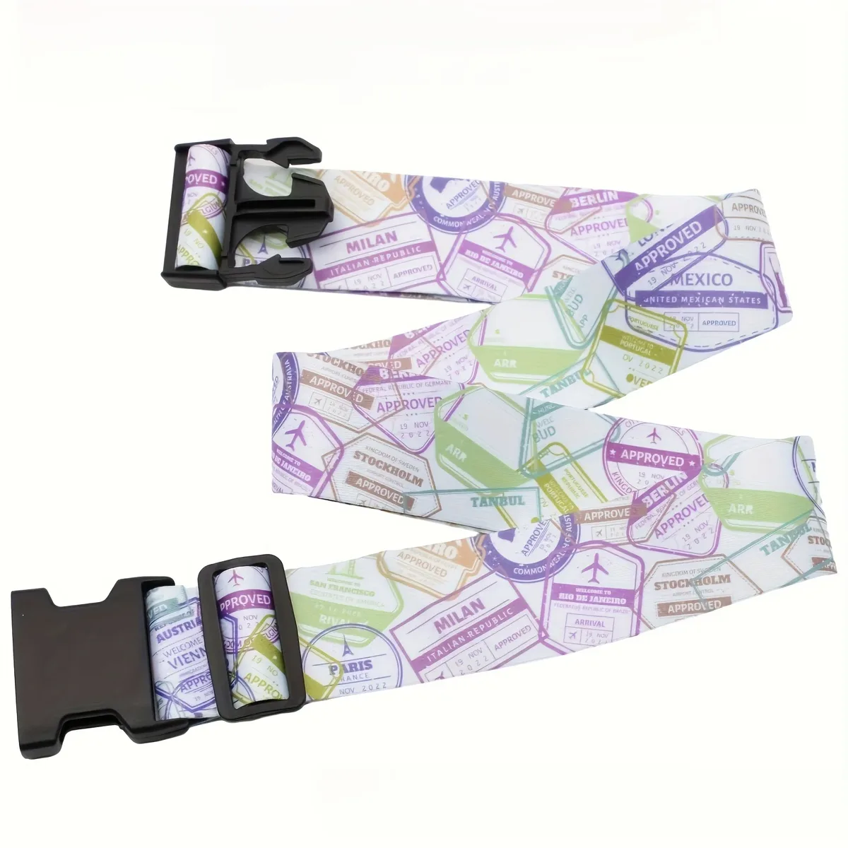 1 pièce sangle de fixation réglable pour bagages et valises, ceinture de transport arc-en-ciel, accessoire de voyage