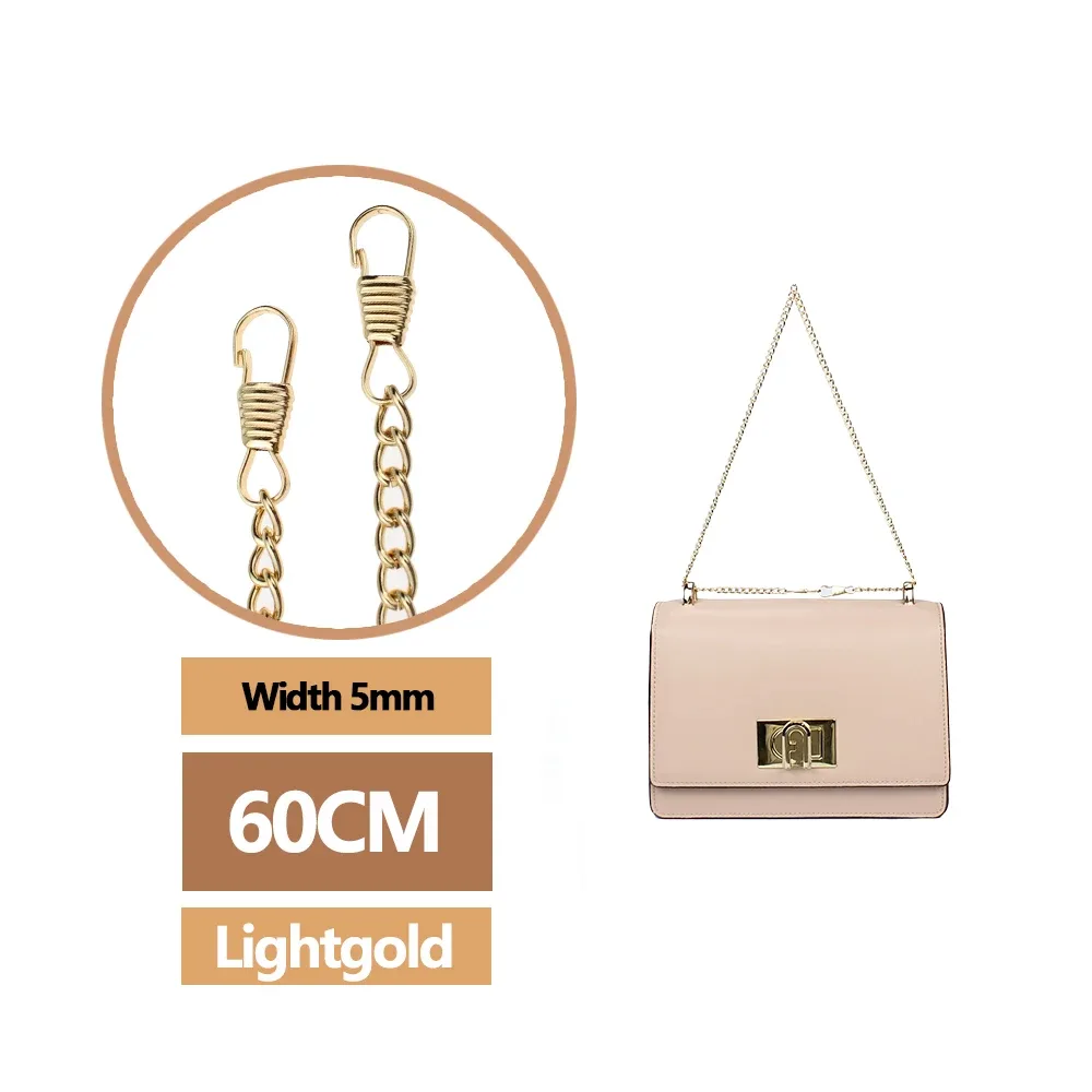 sacs en métal jopurse avec boucles pour femmes, sangle initiée pour sacs, remplacement de sac à bandoulière, accessoires jobag, largeur 5mm, 40 cm, 60 cm, 120cm