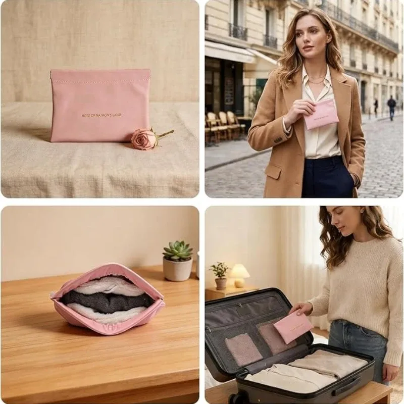 mini sac de rangement pour shrapnel, 1 pièce, fermeture automatique, sac de rangement, porte-monnaie, sac à cosmétiques, sac de voyage portable, cadeau pour fille