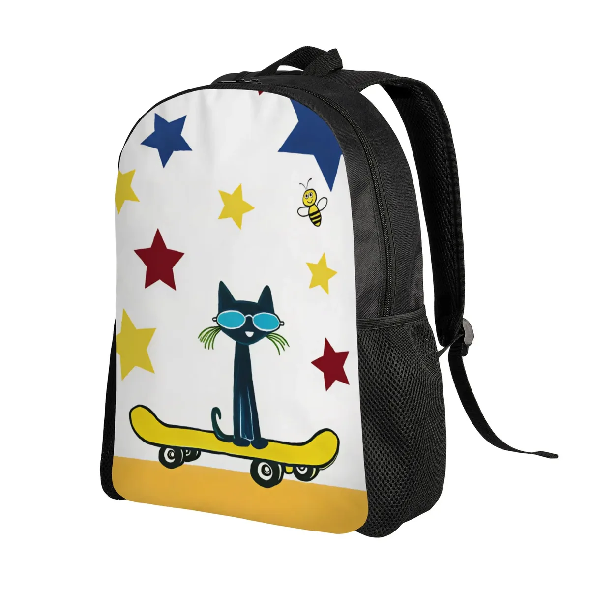 sac à dos élégant pete cat pour femmes et hommes, style outdoor, grands sacs de lycée, sac à dos de créateur