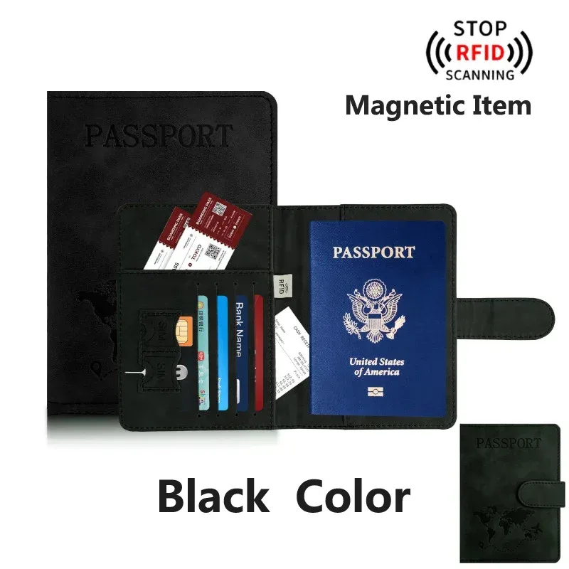 porte-passeport pour voyage essentials, étui portefeuille pour accessoires de voyage, porte-livres de passeport pour femmes/hommes