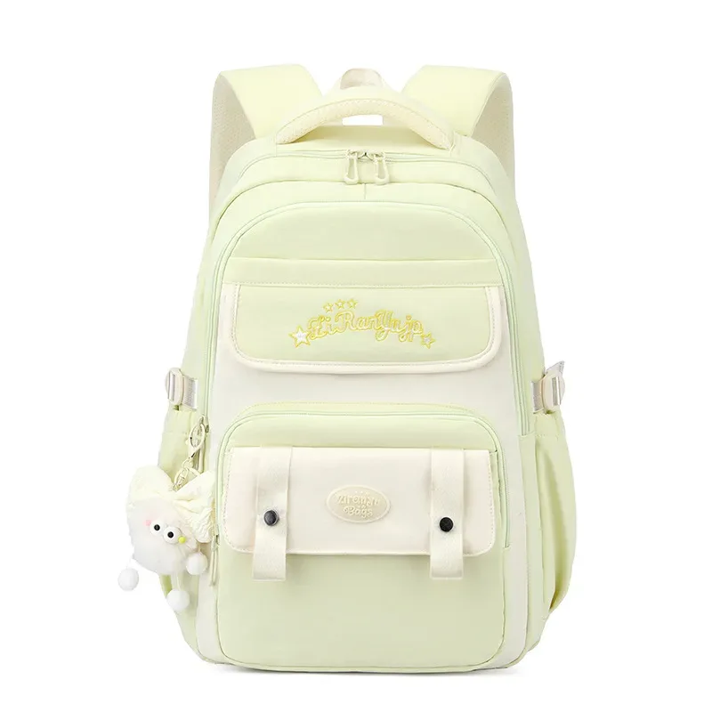 nouveau sac à dos léger et tendance grande capacité pour filles du primaire et du collège en nylon style frais et doux
