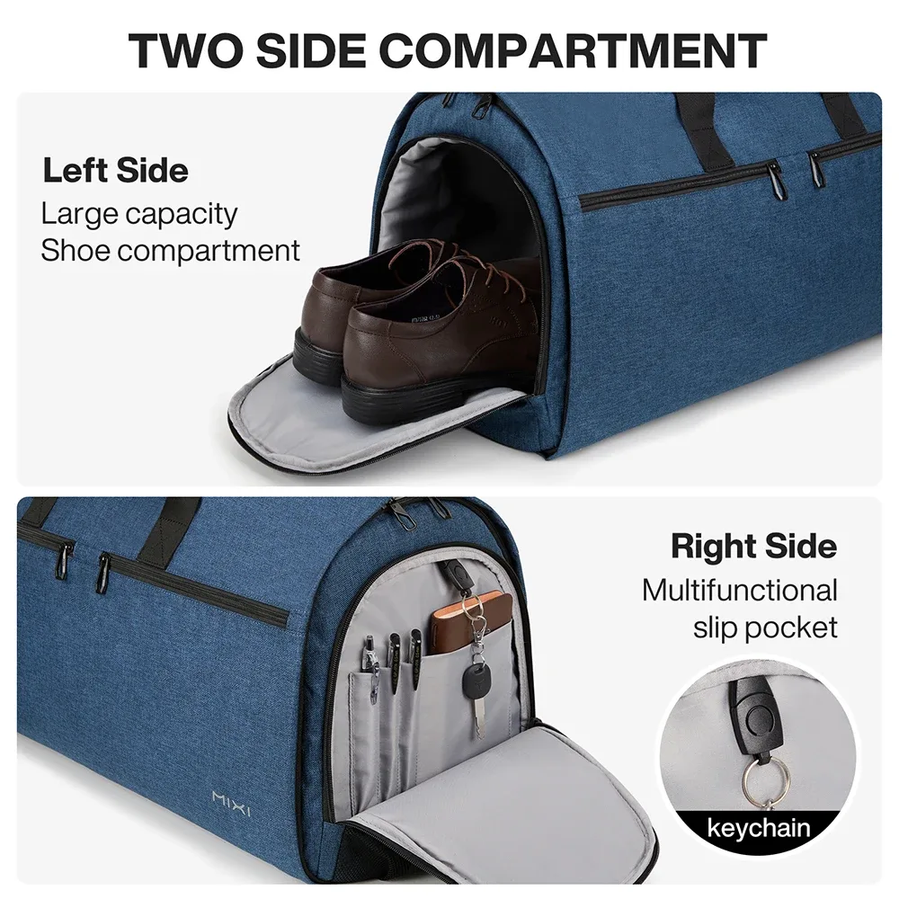 réi-sac de sport convertible multifonctionnel pour vêtements, sac de rangement imbibé avec poudres à chaussures, grande capacité, bagage à main pour voyage