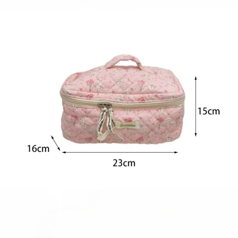 nouveau dessin animé dames sac de rangement de voyage rétro floral femmes sacs à cosmétiques mignon filles trousse de maquillage sac de maquillage sacs à main