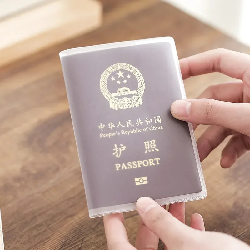 pochette de passeport transparente en pvc givré, imperméable, anti-poussière, durable, protection des documents, voyage, voyage d'affaires, utilisation quotidienne en extérieur