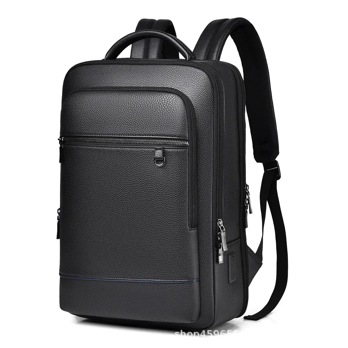 sac à dos exécutif hommes sacoche en cuir pu usb charge porte-documents bureau voyage ordinateur portable bureau affaires épaule sac à dos mâle