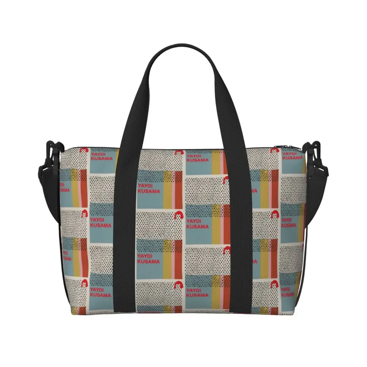 sac fourre-tout personnalisé yayoi kusama à pois pour femmes, sac de voyage à bandoulière de plage de gymnastique citrouille de grande capacité