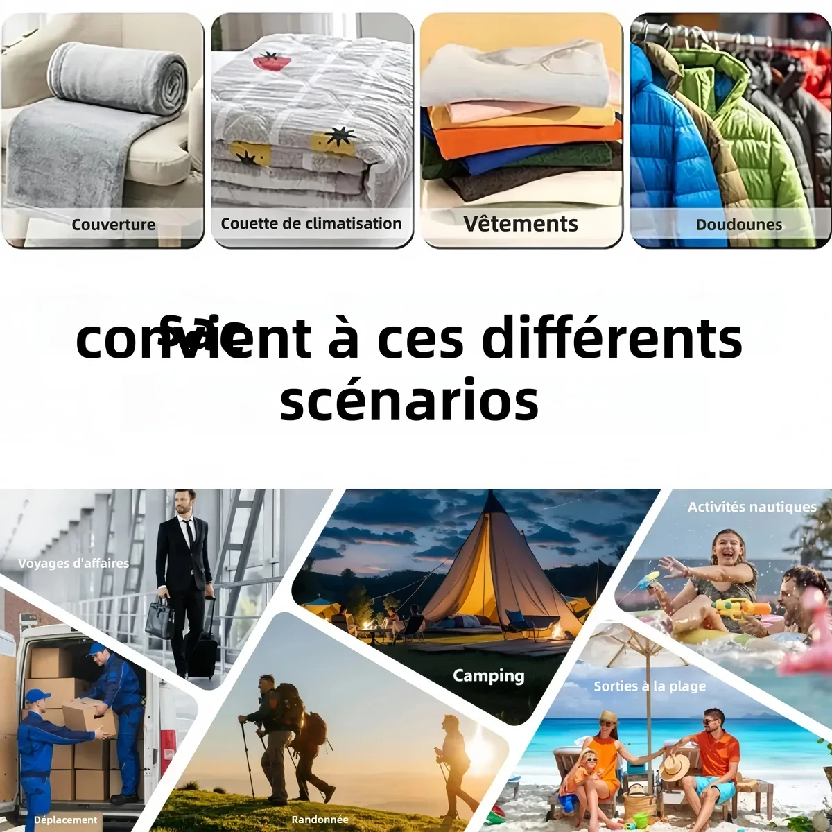 ensemble de cubes de rangement de voyage 17l 34l, sacs de compression sous vide tpu ip67, pompe électrique 1200mah usb, organisateur, économiseur d'espace, sac anti-humidité