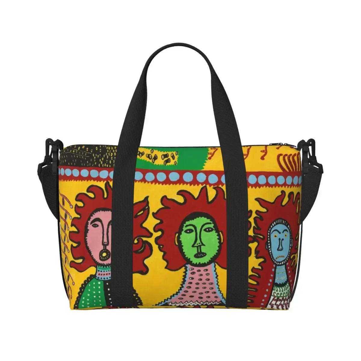 sac fourre-tout personnalisé yayoi kusama à pois pour femmes, sac de voyage à bandoulière de plage de gymnastique citrouille de grande capacité