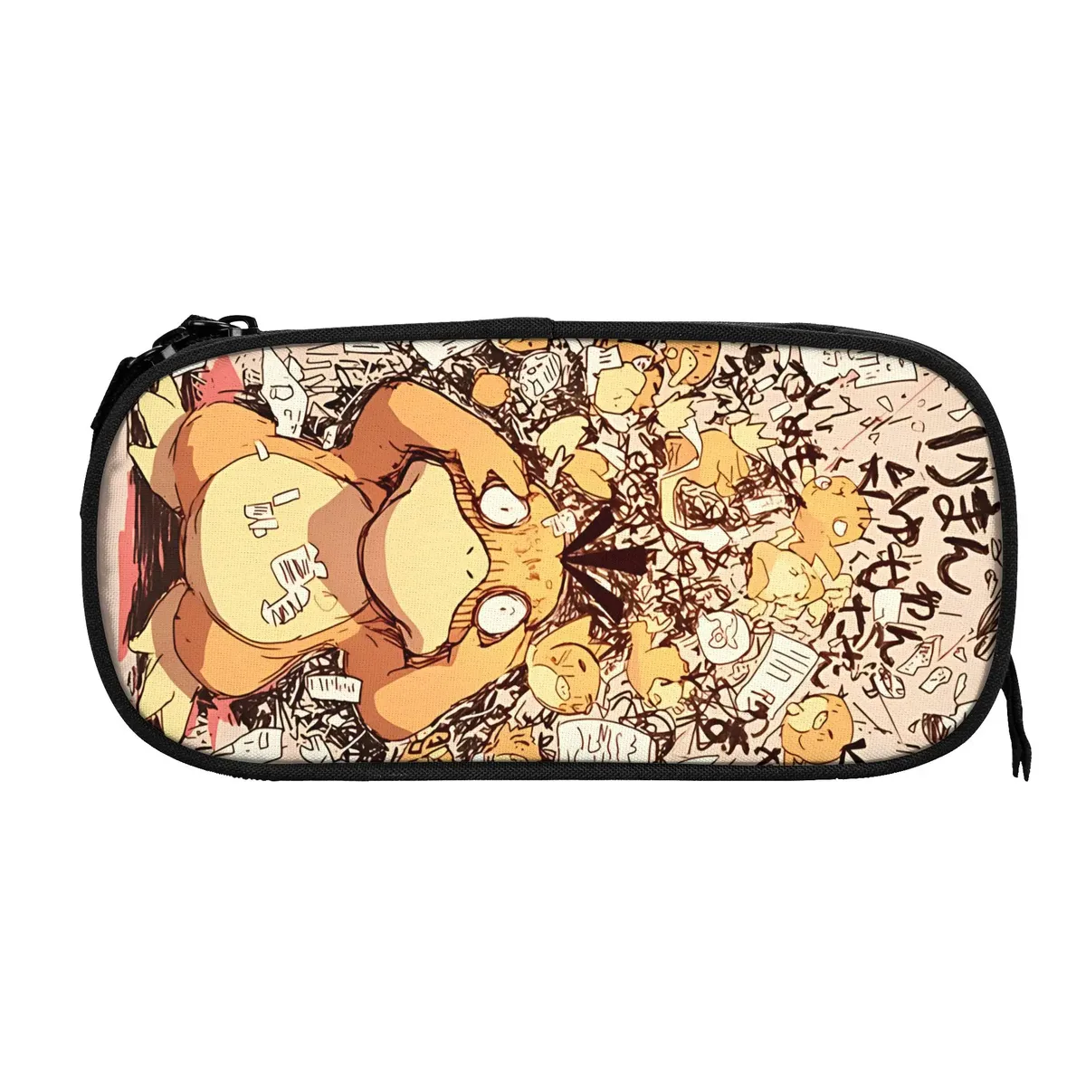 sacs personnalisés pokemon rouge et noir charizard de grande capacité pour enfants, trousse à crayons d'école pour garçons et filles