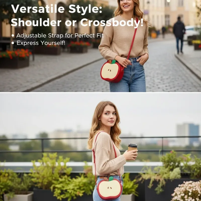 apple sacs à dos itabag pu rouge y2k kawaii polyvalent poire sac à bandoulière haute capacité étudiant contraste fermeture éclair retour à l'école sac