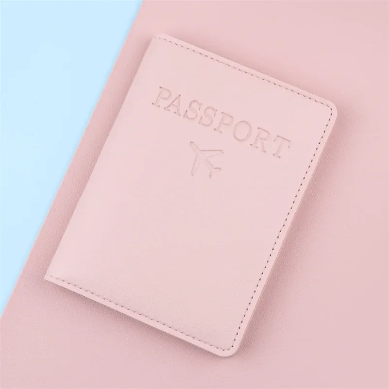 housse de passeport en cuir pu pour femmes et hommes, noir/rouge/rose/violet/bleu/marron/blanc/gris/jaune, étui de passeport pour hommes et femmes
