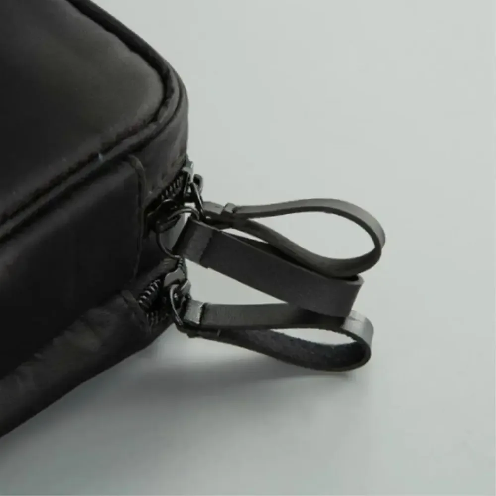 mini trousse de maquillage noire pour femme, sac de rangement en nylon pour fille, petit sac à cosmétiques à double fermeture éclair, mode de voyage design, 03/2