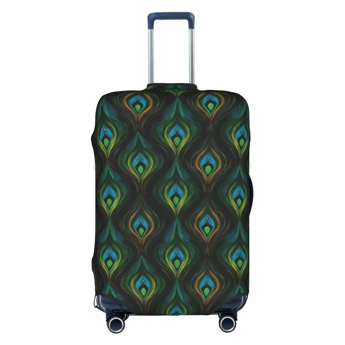 housse de protection pour bagages, motif paon amusant, violet clair sur violet, housse de valise de voyage élastique à motif animal
