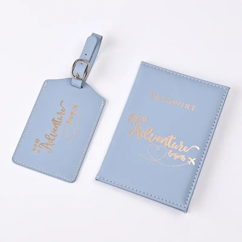 1 ensemble nouveau pu lettre impression porte-passeport étui air billet clip passeport couvre étiquette de bagage id banque porte-carte de crédit sac unisexe