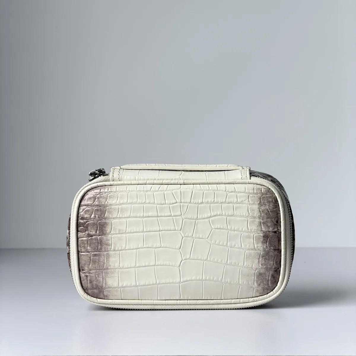 sac de maquillage en cuir de vachette, collection himalaya, luxueux, grande capacité, en cuir véritable, sac de voyage portable pour femmes, sac de rangement cosmétique